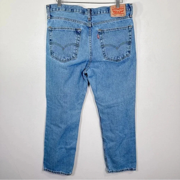 Levis Mens Size 36x30  Light Wash Slim Straight Jeans - Picture 16 of 16